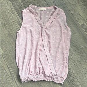 Solitaire | Light Pink Sleeveless Wrap-Style Dot-Textured Camisole Size Medium